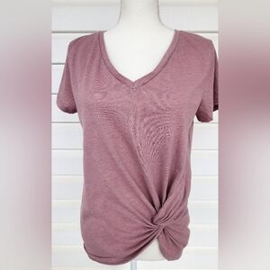 Altar'd State V-Neck Twist Knot Top - Mauve Pink!!!